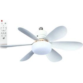 Resim Helios HS-9302 50W 6 Pervaneli Kumandalı LED Işıklı Tavan Vantilatörü 
