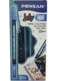 Resim Pensan Jel Kalem 2800 Mavi Jely Glitter Simli 12'li Paket Diğer 