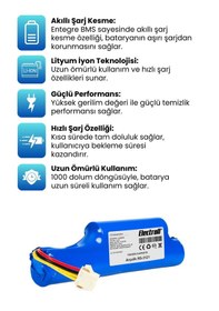 Resim Arçelik Uyumlu Rs 3121 Robot Süpürge Bataryası Yüksek Kapasite 3200mah 