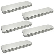 Resim Ganzhoushop 5 Adet Kalem Kutusu Demir Teneke Buzlu Tek Katmanlı Kalem Kutusu Dikdörtgen Metal Kalem Kutusu Öğrenciler İçin Gümüş 