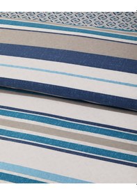 Resim English Home Line Motion Kolay Ütülenir Çift Kişilik Çarşaflı Nevresim Takımı 200x220 Cm Lacivert - Bej Lacivert - Bej 