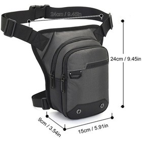 Resim Pazly Erkek/kadın İçin Su Geçirmez Motosiklet Bacak Çantası - Oxford Kumaşlı, Pratik Outdoor Çanta Gri 