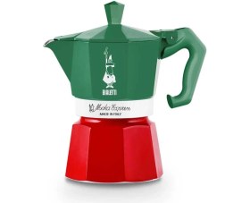 Resim Bialetti Moka Pot Exclusive Italia 3 Cup Yeşil Kırmızı 