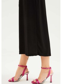 Resim Tamer Tanca Kadın Vegan Pembe Topuklu Sandalet 828 8153 Bn Sndlt Y23 Pembe Saten Pembe 