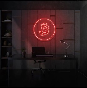 Resim BİZ BU İŞİN KEYİF KISMINDAYIZ Bitcoin Logo Neon Tabela 