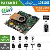 Resim Elsky QM10H-I3-2LAN Intel Core i3 10110U Endüstriyel Mini ITX Anakart 