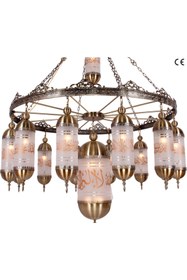 Resim Üstün Avize Fabrikası Mekke Model Özel Tasarım Dekoratif Otantik Cami Avizesi - 150 cm 