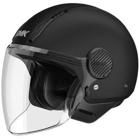 Resim Smk MA200 Laminar Blank Açık Kask Mat Siyah 