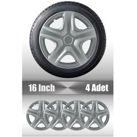 Resim Toyota Corolla 16" İnç Uyumlu 4 Adet 1 Takım Gri Jant Kapağı 