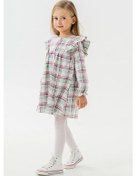 Resim Miniğimin Cicileri Ekose Düğmeli Fırfırlı Pamuk Elbise Kız Ço... Yeşil 