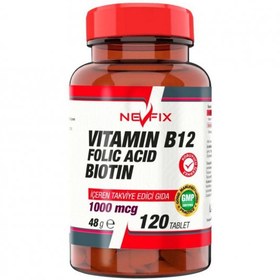 Resim Nevfix Vitamin B12 Folic Acid Biotin 1000 Mcg 120 Tablet 