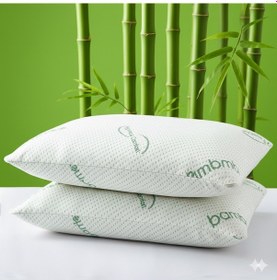 Resim Heyner 2 Adet 1200 Gram Bamboo Yastık 50x70 Visco Bambu Yastık 2'li Paket Ortopedik Yastık Yeşil 