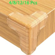 Resim 4/8/12/16 adet Köşe Koruyucu T-Şekilli Tam Şeffaf Köşe Koruyucular, Köşe Koruyucu Koruyucular, Köşe Masa Koruyucuları, Mobilya ve Masa Kenarları için Süper Güçlü Yapışkanlı Köşe Tamponları 