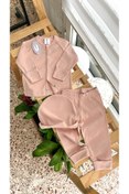 Resim happy moon Bebek Giyim Kız Bebek Üçlü Hastane Çıkışı Zıbın Body Üst Alt Şapka %100 Pamuk 