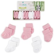 Resim Novibaby 5'li Bambu Yenidoğan Bebek Çorap I Pinky I Kız Erkek Bebek Çorabı 