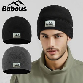 Resim 2 adet/1 adet Erkekler için Kışlık Polar Bere, Dış Mekan Sporları için Sıcak Şapka, Rüzgar Geçirmez Termal Kafatası Bere Yürüyüş, Bisiklet, Kayak, Koşu için 