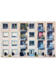 Resim CajuArt Dekoratif Renkli Apartman Bina Hol Askılık Anahtarlık Süs Beyaz 