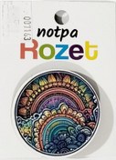 Resim Notpa Rozet Ahşap Mandala Yuvarlak - 3 Adet Çok Renkli 