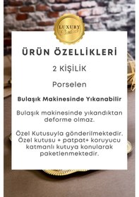 Resim Grimorlife 2 Kişilik Tepsili Gold Porselen Kelebek Detaylı Fincan Sunum Seti-söz Nişan Kahve Fincanı Gold 
