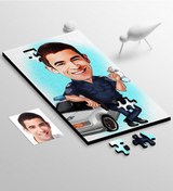 Resim Kişiye Özel Bay Trafik Polisi Karikatür 104 Parça Ahşap Puzzle - Diğer