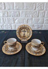 Resim Konyax Santo Porselen 6 Kişilik 12 Parça Türk Kahve Takımı Çok Renkli 