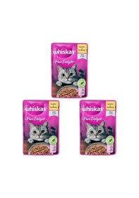 Resim Whiskas Pouch Pure Delight Jöle İçinde Tavuklu Yetişkin Kedi Konservesi 85 Gr 3lü Paket 