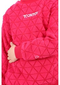 Resim Toontoy Unisex Çocuk Nakışlı Sweatshirt Fuşya 