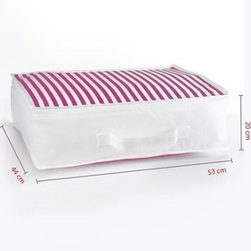 Resim 5'li Set Düzenleyici Yorgan Hurcu Pembe Çizgili 53x44x20 Pembe 