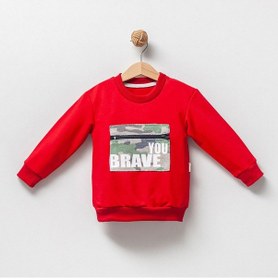 Resim Overdo Kids Erkek Çocuk %100 Pamuklu Kamuflaj Cepli Sweatshirt Mavi 