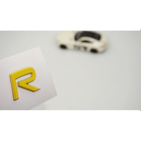 Resim Dk Tuning R Rozet Sarı 2.5cm Bagaj Yazı Logo Arma Volvo İle Uyuml 