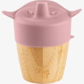 Resim Citron 2'si 1 Arada Kapaklı Ve Pipetli Organik Bambu Alıştırma Bardağı - Pink 1073643 