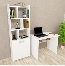 Resim Kalenderdekor1 Kalender Dekor Ellen Mayra 90 Cm Çalışma Masası Takımı Beyaz 