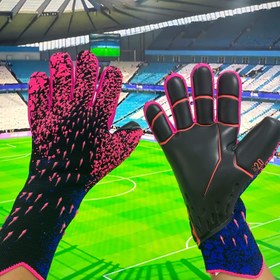 Resim 1 Çift Kalınlaştırılmış 3.5mm Yetişkin Futbol Kaleci Eldiveni, Pembe Siyah Yeşil Turuncu, Erkek ve Kadınlar için Profesyonel Sporcu Eldivenleri, Açık Hava Sporları Kaleci Eldiveni 