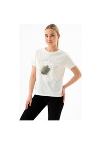 Resim Fashion Friends 25y0080k1 Kadın Baskılı Bluz Ekru 