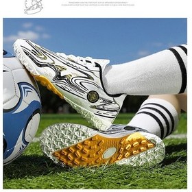 Resim Snapbuy Blue Ocean Spor Futbol Ayakkabısı Krampon Beyaz - Altın 