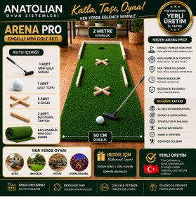 Resim Anatolian Arena Pro Katlanabilir Mini Golf Seti | Portatif Ev Tipi Golf Oyunu | Montessori I Çocuk & Yetişkin | Hediye 