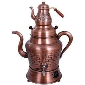 Resim Anka Demliktipi Elektrikli 2demlikli Bakır Semaver 