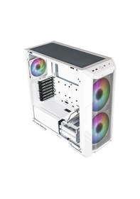 Resim Cooler Master ARGB H500 WGNN S00 Temperli Cam USB-C 3.2 Mid Tower Kasa Beyaz 