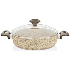 Resim Falez Creamy Granit 22 Cm Kısa Granit Tencere Karnıyarık Krem 