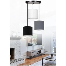 Resim Riolight Retro,vintage Metal Taban Kumaş Başlık 3xe27 Duylu Sarkı Siyah 