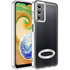 Resim Fibaks Samsung Galaxy A54 Kılıf Kamera Lens Korumalı Şeffaf Renkli Logo Gösteren Parlak Kapak 