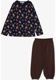 Resim Breeze Girls & Boys Erkek Bebek Pijama Takımı Kurabiye Desenli 9 Ay-3 Yaş, Lacivert-lacivert Lacivert 