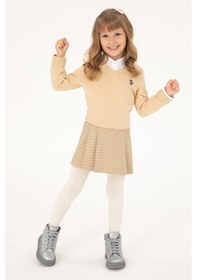 Resim U.S. Polo Assn. Kız Çocuk Kum V Yaka Basic Kazak 50294198-VR085 
