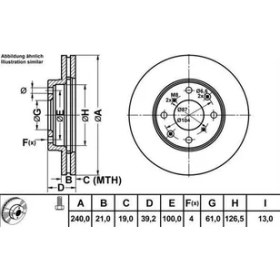 Resim Mga 50304 Fren Disk Ön Hava Kanallı 240-4 Honda Jazz Iı 02-08-Honda City 05-9 45251S50G00 