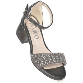 Resim Kiko Kids Heidi Vakko Günlük Kız Çocuk 3 Cm Topuk Sandalet Ayakkabı Platin Platin 