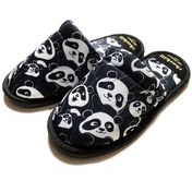 Resim Unisex Panda Desenli Önü Kapalı Ev Terliği Siyah - Beyaz 