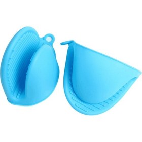 Resim Yaozixa Mavi Yemek Dereceli Silikon Fırın Eldiveni - Isıya Dayanıklı, Kaymaz, Fırın/pişirme/barbekü İçin, Makine Yıkama Uygun Çok Renkli 