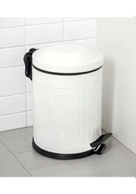 Resim Vintage 5 Lt Yavaş Kapanır Kapaklı Ofis Mutfak Banyo Balkon Çöp Kovası Beyaz Beyaz 