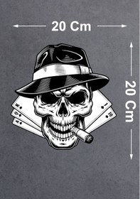 Resim Kurukafa Poker Iskambil Kağıdı Skull Sticker - 00332 20x20 Cm 