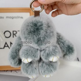 Resim Silver1 Gıoıo Yeni Sevimli Gerçek Saç Tilki Küçük Cinderblock Saç Araba Anahtarlık Kolye Ins Pixie Peluş Top Çanta Aksesuarları (Yurt Dışından) 